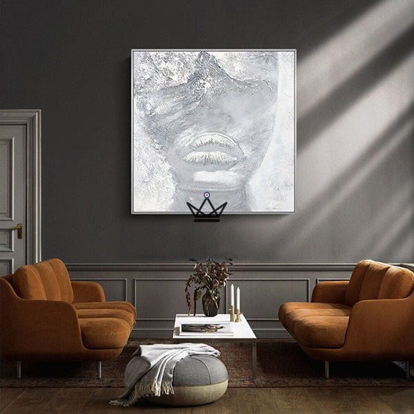 Peinture à l'huile sur toile XXL - Blanc Évocateur - - toile - Cadeau, Noël, Anniversaire, Original - Atelier Atypique