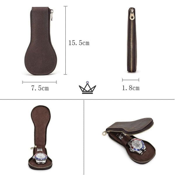 Pochette de voyage pour montre de luxe - Monteguardia Unum - - Remontoirs - Cadeau, Noël, Anniversaire, Original - Atelier Atypique