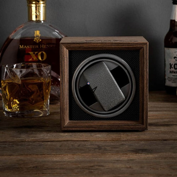 Remontoir Montre Automatique Collection WOODY'S — Bois, LED, 2 Modes, Noir ou Rouge, Noir