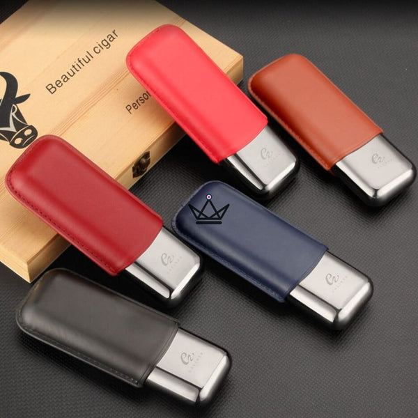 Etui de voyage cuir Savoy Elite - 2 cigares - - etui cigare - Cadeau, Noël, Anniversaire, Original - Atelier Atypique