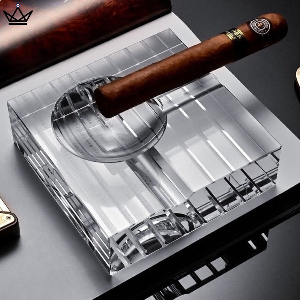 Zigarrenaschenbecher - Kristallglas, rund, 18cm