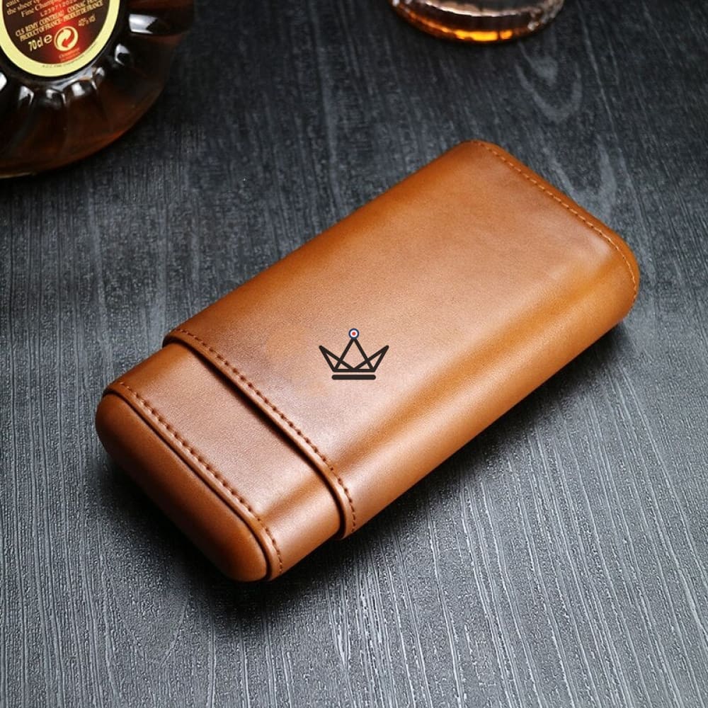 Étui à Cigares Cool Knight - Cuir Avec Doublure Cèdre Et Coupe-Cigare | Cadeau Amateur Cigares