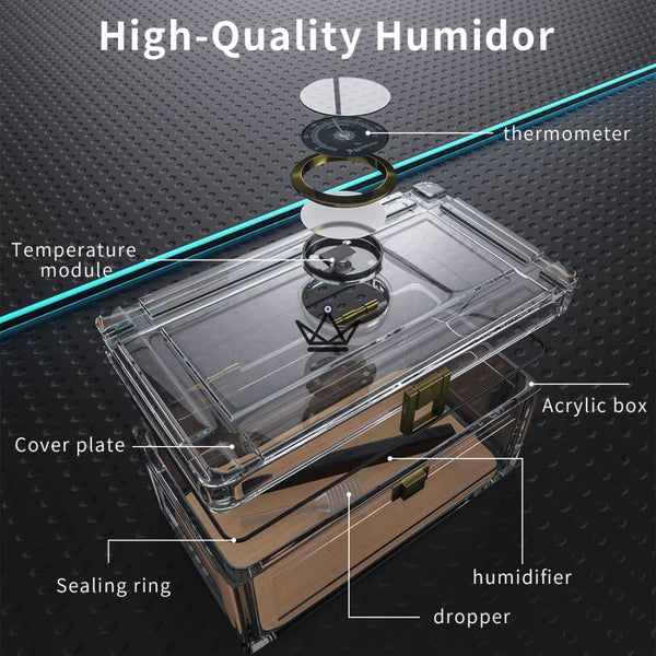 Cave à Cigare - CRYSTAL WOOD luxe acrylique original transparente vue