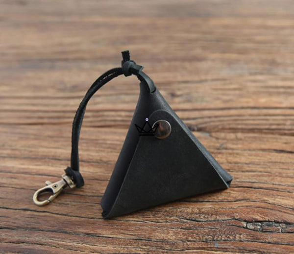 Porte monnaie triangle en cuir - Atelier Atypique