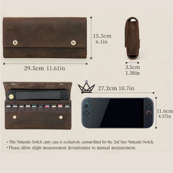 Personalisierbare Lederhülle Nintendo Switch 1. & 2. Generation — REISENDER Mario