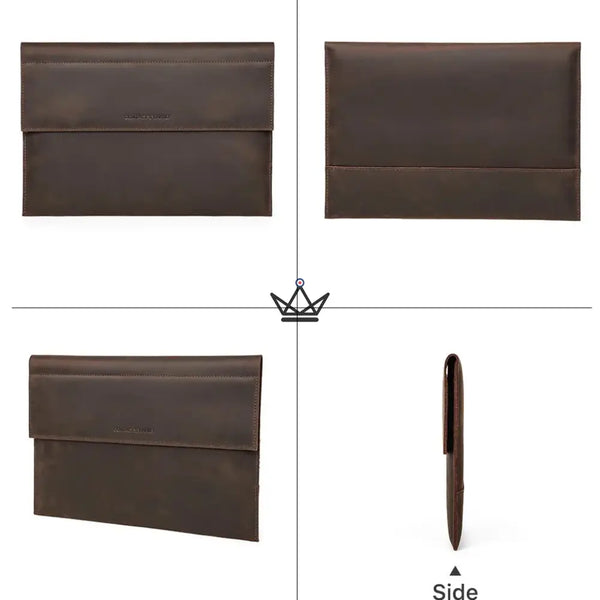 Housse Macbook en Cuir Personnalisable 13"-14" - Voyageur MISSIVE