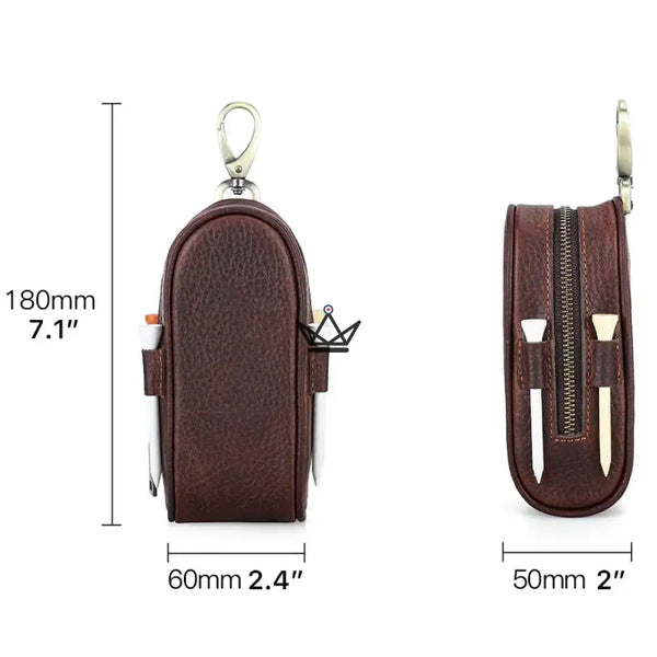 Customizable Leather Golf Ball Case – Links Traveler | 3 Balls, 4 Tees