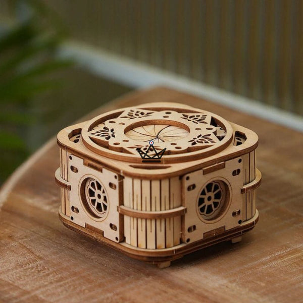 3D-Holzpuzzle Spieluhr mit durchbrochenen Blumenmustern - FLORALIE