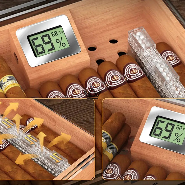 Cave à cigares luxe Aerion Vault – Élégance et transparence