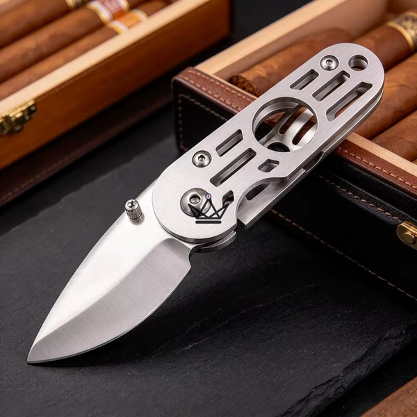 Coupe-cigare SWORD — Lame Rotative Demi-Lune, Acier Inox Brossé | Écrin Collection Inclus – 2/7