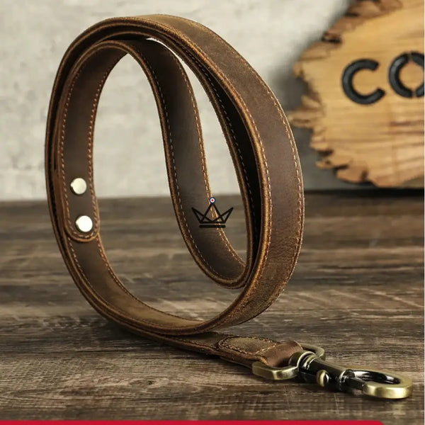 Laisse pour chien en cuir personnalisable - Voyageur Canis Lupus
