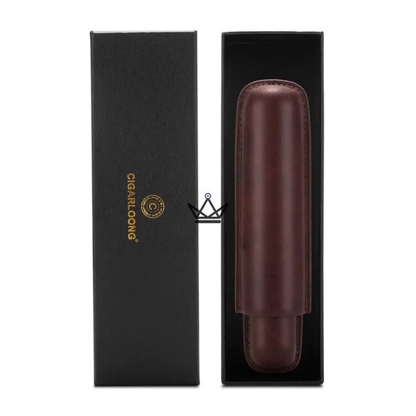 Étui à cigare individuel en cuir de vachette télescopique - SOLITAIRE - ["maj-desc","maj-filtre"] - etui cigare - Cadeau, Noël, Anniversaire, Original, Fête des pères, fête des mères - Atelier Atypique