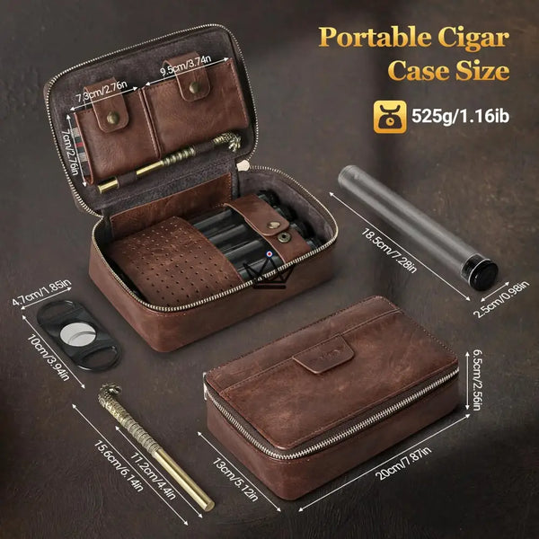 Travel cigar humidor and accessories - Magyars Crystal