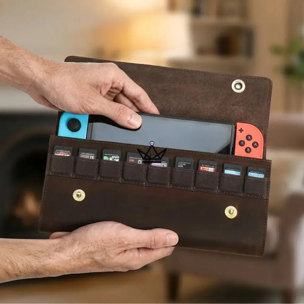 Personalisierbare Lederhülle Nintendo Switch 1. & 2. Generation — REISENDER Mario