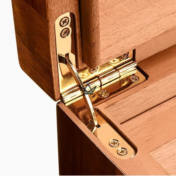 Zigarrenhumidor Zeder Aura – Palisander & Abalone, 100 Zigarren, verstellbare Zederteiler, Goldschloss