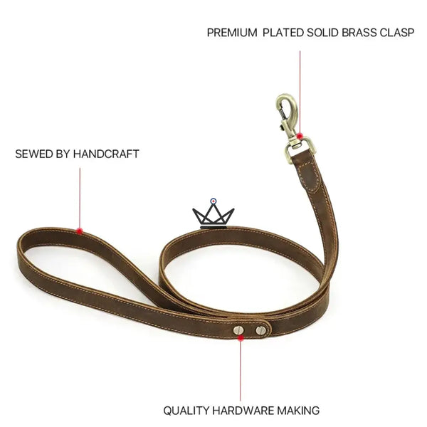 Laisse pour chien en cuir personnalisable - Voyageur Canis Lupus