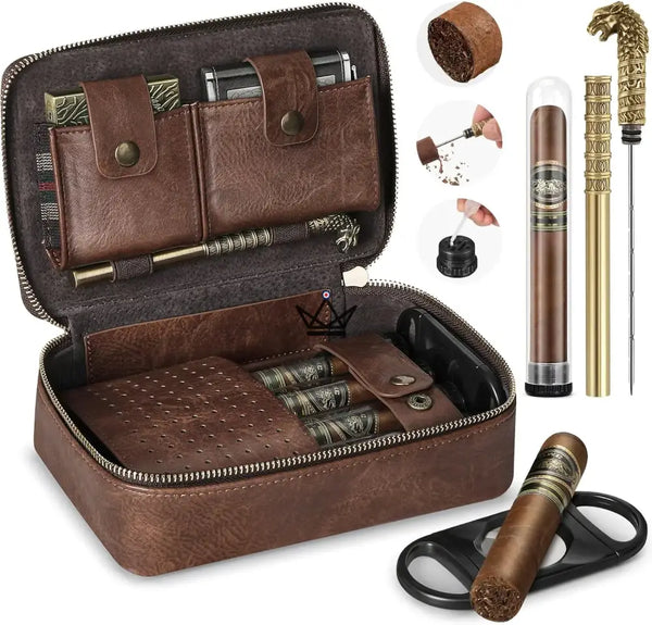 Travel cigar humidor and accessories - Magyars Crystal