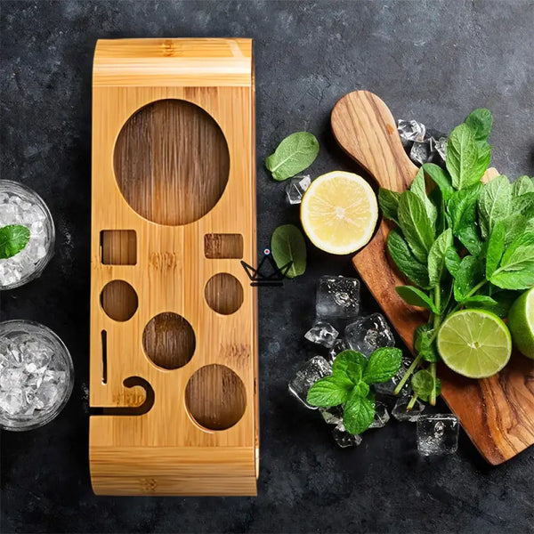 10-piece bar set on bamboo stand - MIXOLOGIST