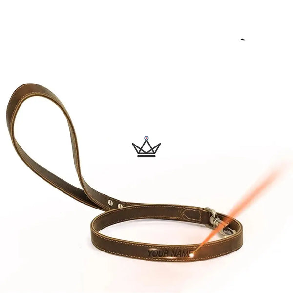 Laisse pour chien en cuir personnalisable - Voyageur Canis Lupus