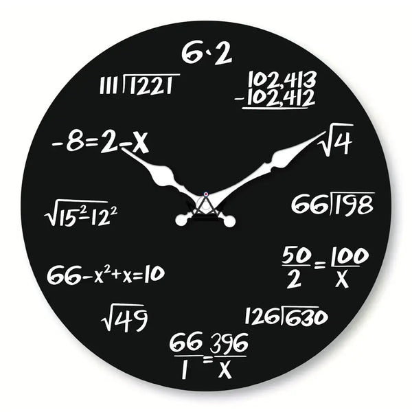 Horloge murale mathématique fond noir silencieuse - ALGORA