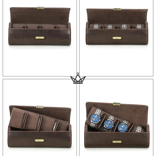 Customizable Leather Travel Watch Case for 1 to 4 Watches - CAPSULE Traveler
