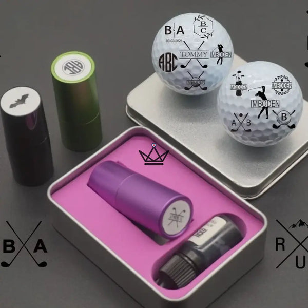 Tampon pour balles de golf personnalisable, monogramme ou logo - PAR - ["Divers personnalisable","maj-desc","maj-filtre"] - accessoire golf personnalisable - Cadeau, Noël, Anniversaire, Original, Fête des pères, fête des mères - Atelier Atypique