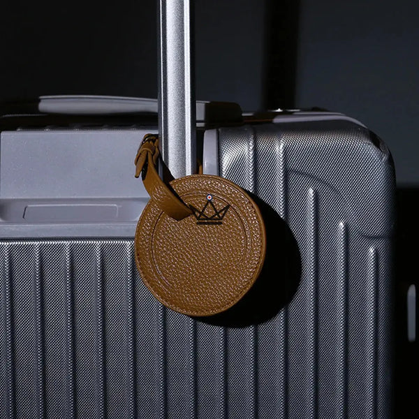 Étiquette Bagage Cuir personnalisable – Voyageur Crest