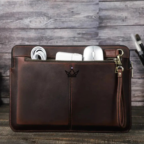 Customizable leather sleeve for MacBook AIR & PRO - Voyageur Centurion