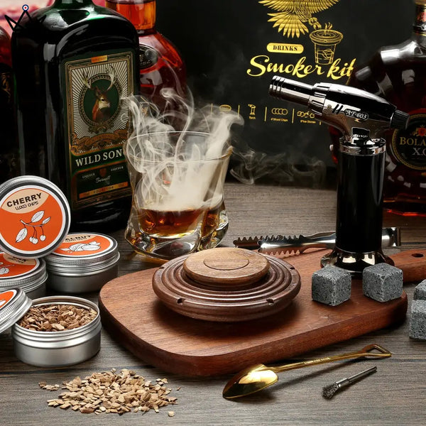 Kit Fumoir à Cocktail - Smoker -  - fumage whisky - Cadeau, Noël, Anniversaire, Original - Atelier Atypique