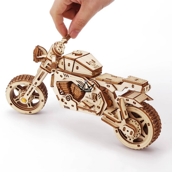 Puzzle 3D bois maquette moto trail à construire - MISTRAL