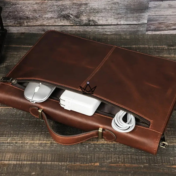 Housse Macbook en Cuir Personnalisable 13"-16" - Voyageur CODEX