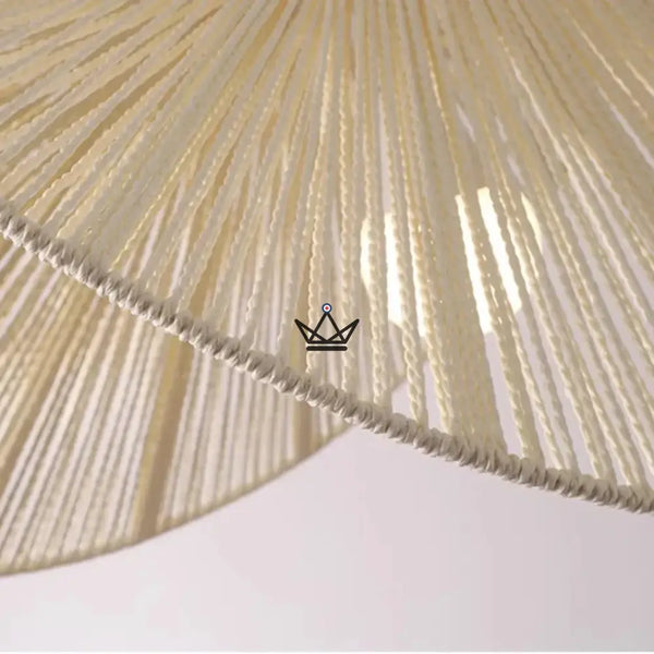 Hängeleuchte FOLIA — handgeflochtenes Rattan, Blattform