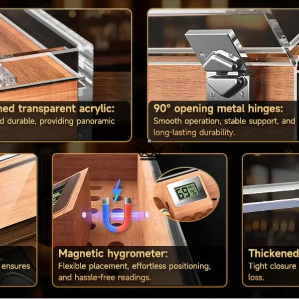 Cave à cigares luxe Aerion Vault – Élégance et transparence