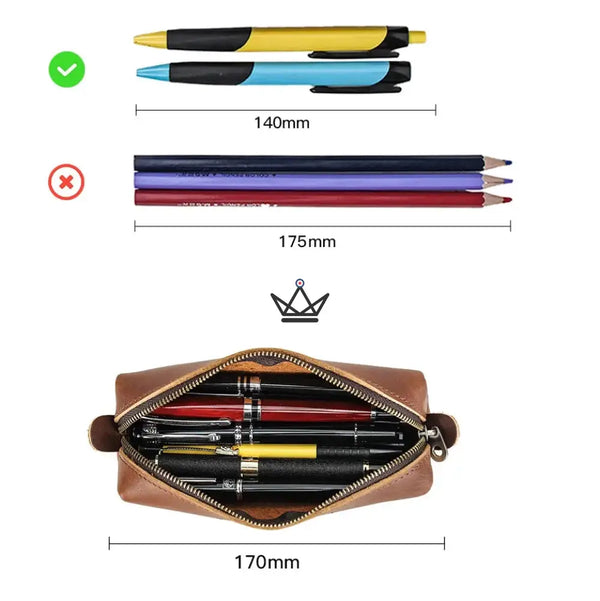 Trousse  en Cuir Personnalisable - Stylos & Lunettes - Voyageur Orion
