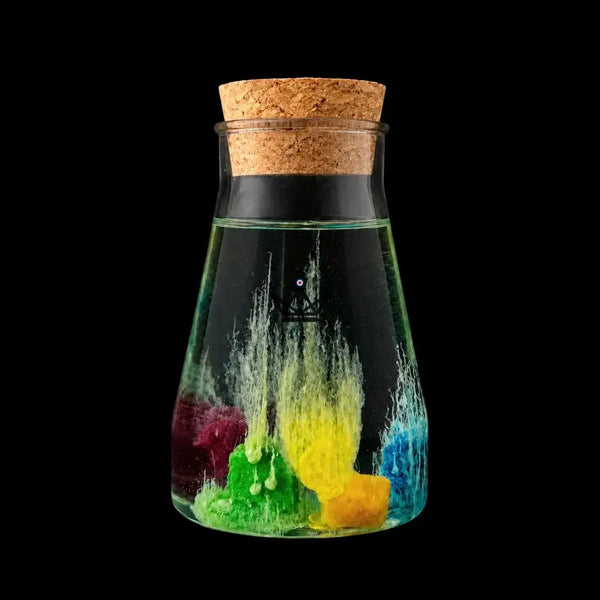 Magical crystal garden in a vial, chemistry experiment — GERMINA