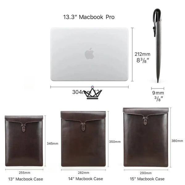 Housse Macbook en Cuir Personnalisable 13" à 15" - Voyageur CONSULAT