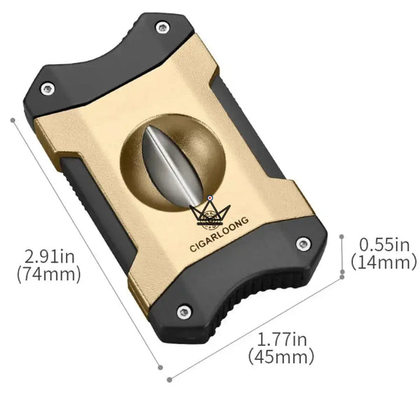 2-in-1 V-shaped cigar cutter with cigar rest, gift set — AZZURRO ORIGINAL – 15/15