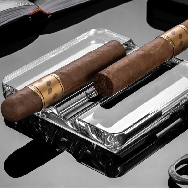 Zigarrenaschenbecher aus Klarglas – Crystal Duo