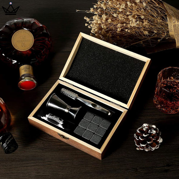 Coffret Cadeau Whisky : 9 pierres dans une boîte personnalisée