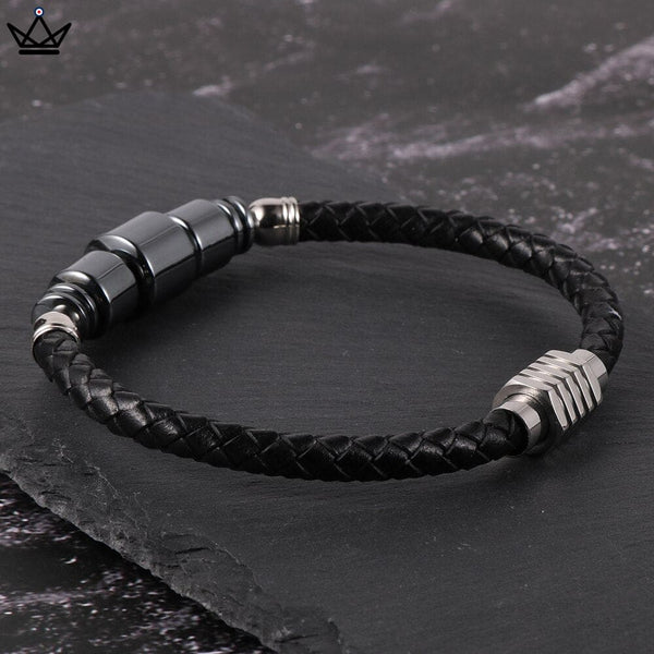 Le Bracelet Magnétique en Cuir Noir : Votre Accessoire Stylé pour
