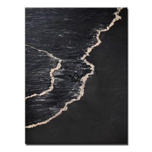 Peinture à l'huile sur toile XXL - Sable Noir - [] - toile - Cadeau, Noël, Anniversaire, Original, Fête des pères, fête des mères - Atelier Atypique