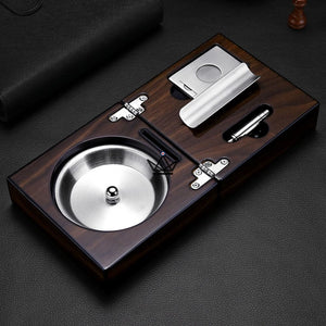 Set cigare SEMO-CUBE — coupe-cigare, punch, support & cendrier | boîte bois - ["cadeau-entreprise","cadeau-fete-des-peres","cadeau-noel","maj-filtre"] - Cendrier - Cadeau, Noël, Anniversaire, Original, Fête des pères, fête des mères - Atelier Atypique