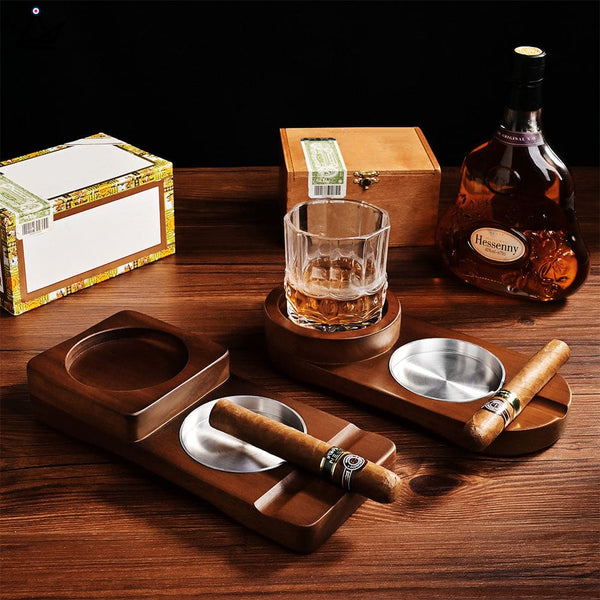Set Cendrier Cigare - Whisky Wood