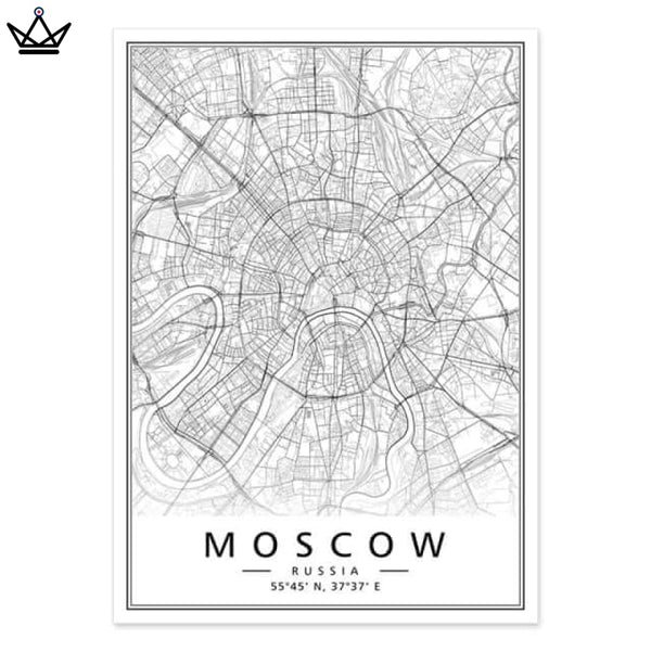 Affiches cartes de villes moscou