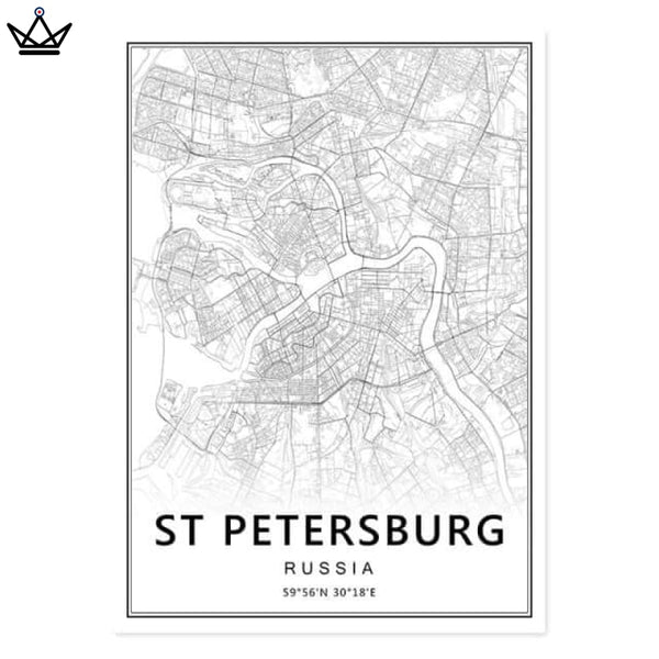 Affiches cartes de villes saint petersburg