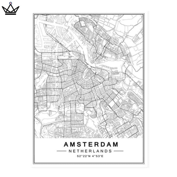 Affiches cartes de villes amsterdam