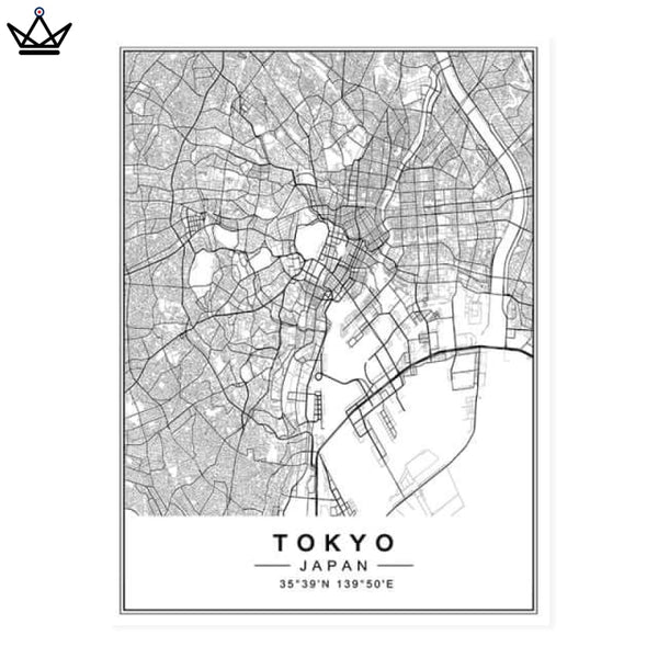 Affiches cartes de villes tokyo