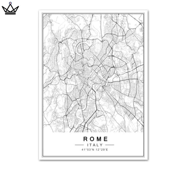Affiches cartes de villes rome