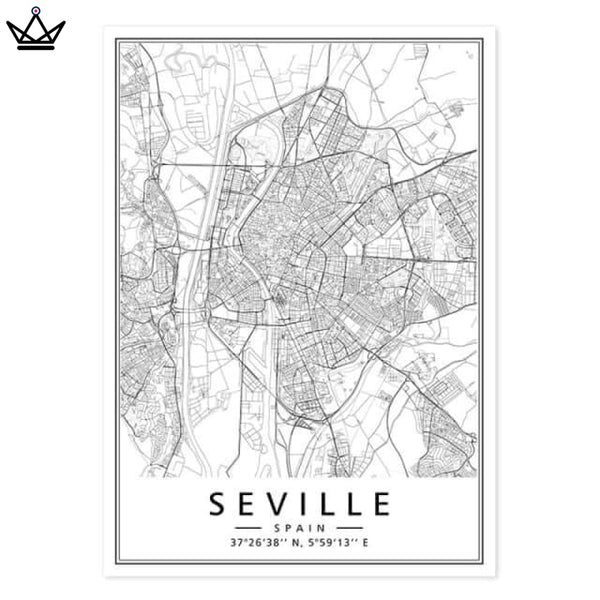 Affiches cartes de villes seville
