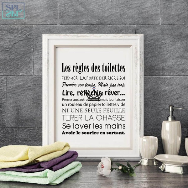 Affiche personnalisée règle des toilettes WC, idée de cadeau